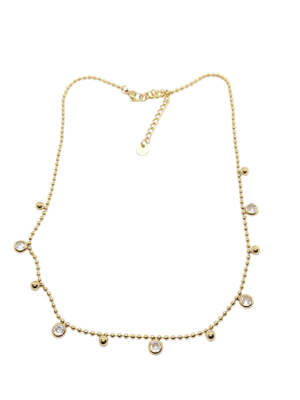 Orbit Steel Necklace | Taşlı Zincir Kolye