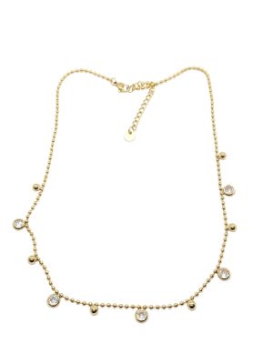 Orbit Steel Necklace | Taşlı Zincir Kolye