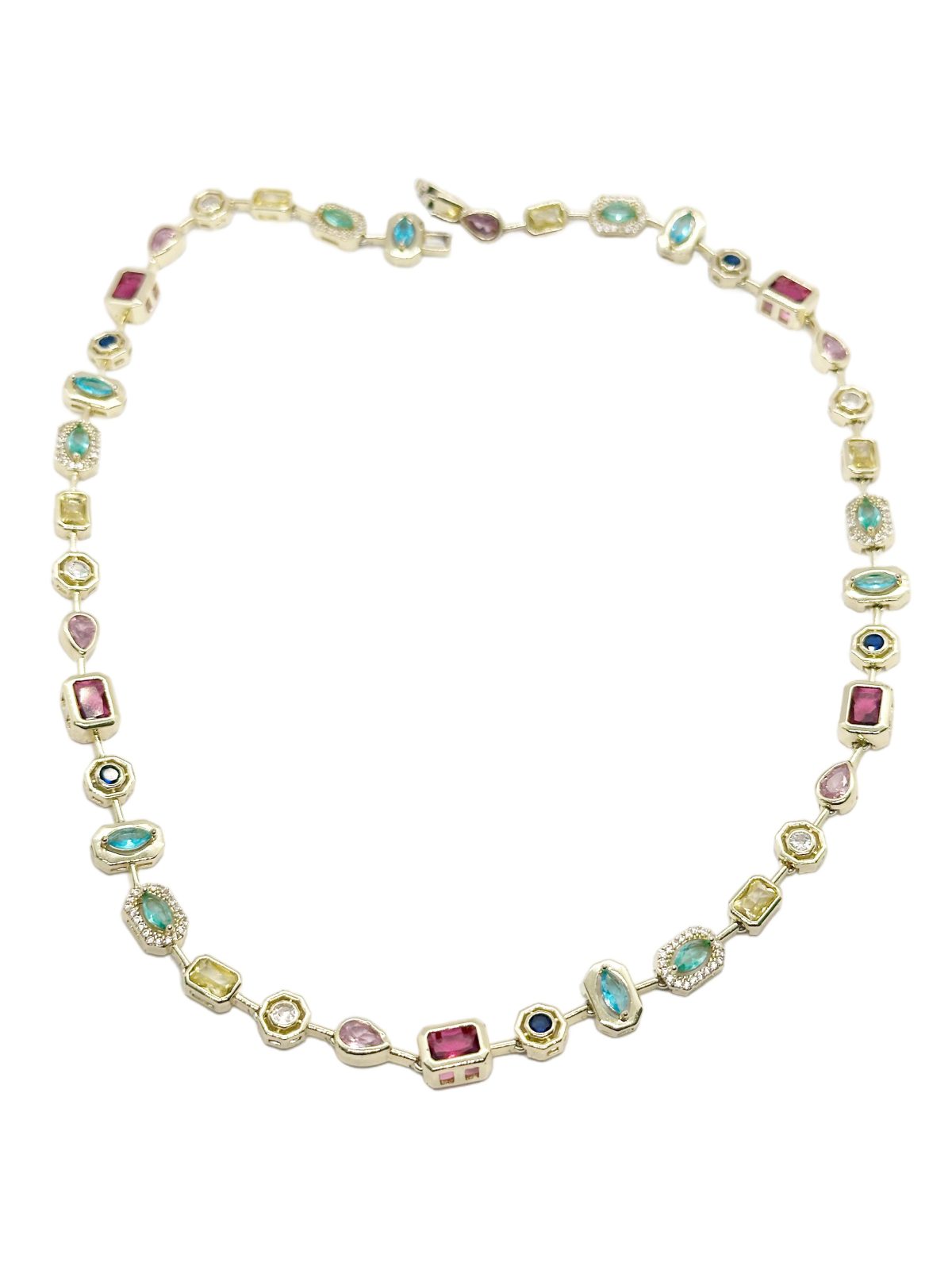 Rainbow Necklace | Renkli Baget Taşlı Kolye