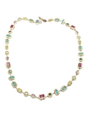 Rainbow Necklace | Renkli Baget Taşlı Kolye