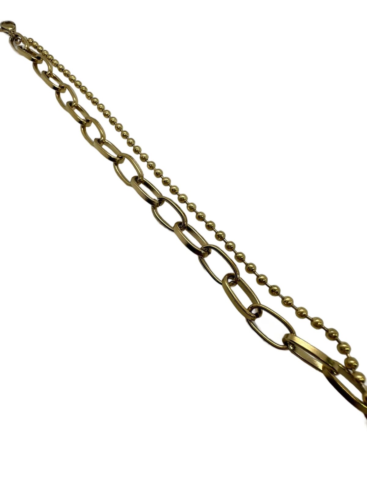 Twin chains Bracelet | İkili Zincir Çelik Bileklik - Görsel 3