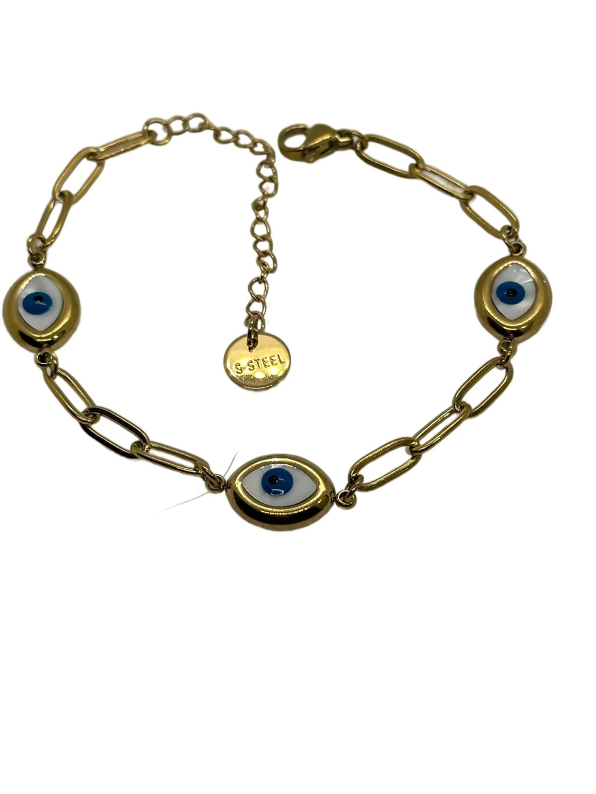 Blue Eye Bracelet | Nazar Göz Çelik Bileklik - Görsel 3