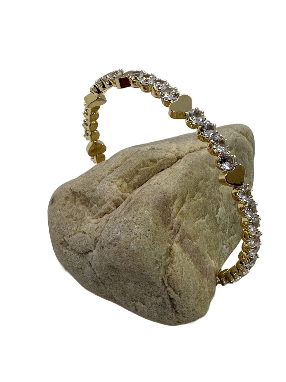 Baguet Hearts Bracelet | Baget Taşlı Kalpli Bileklik