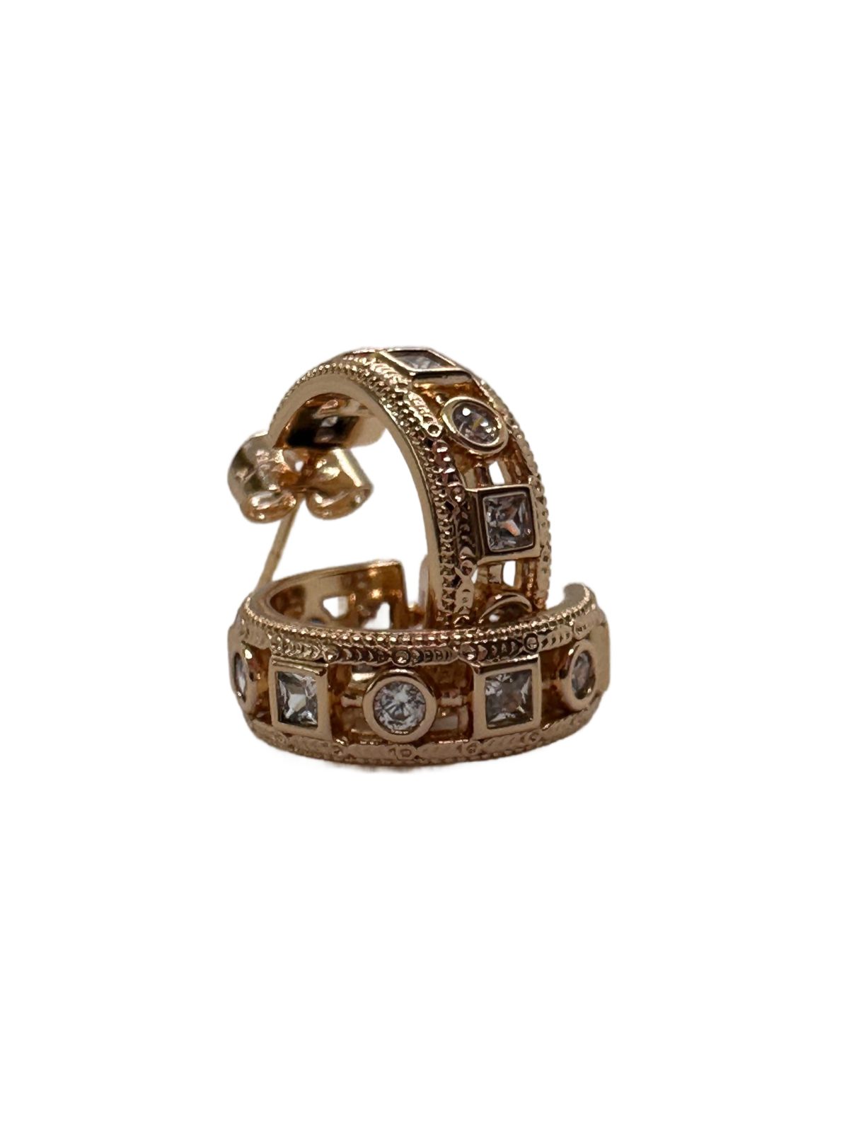 Geo Hoop Earring | Taşlı Halka Xuping Küpe