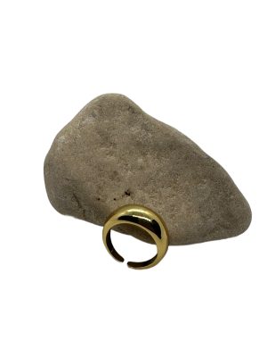 Dome Ring | Gold Plaka Bombe Yüzük